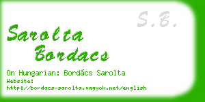 sarolta bordacs business card