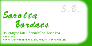 sarolta bordacs business card